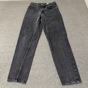 Levis 550 Relaxed Fit Tapered Leg Jeans Black High Waisted Vintage USA 7 M JR